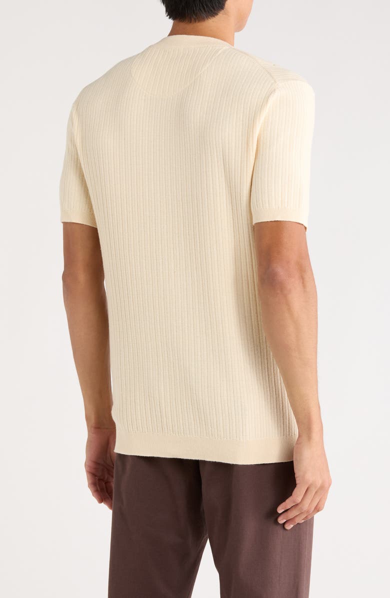 DENIM AND FLOWER Textured Short Sleeve Sweater, Alternate, color, 