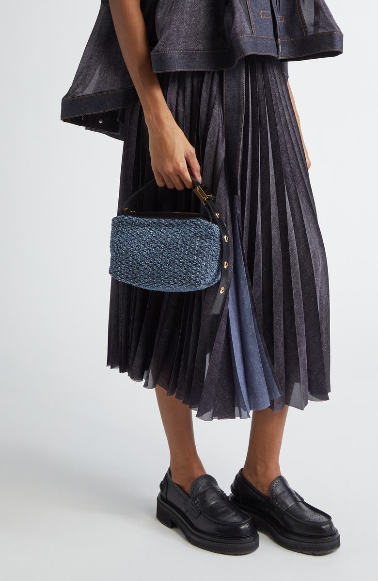 Sacai New Pochette Tweed Handbag, Alternate, color, Indigo