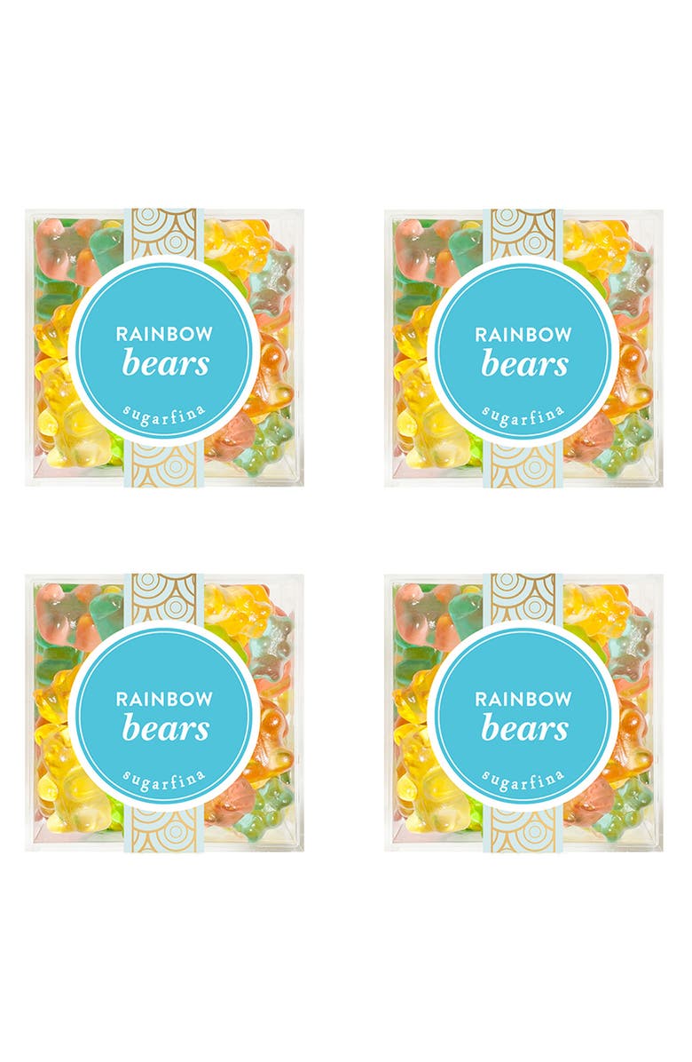 sugarfina Rainbow Gummy Bears Set of 4 Candy Cubes, Main, color,