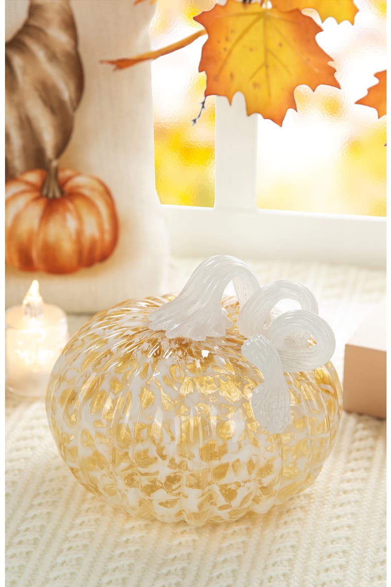 Fall Round Glass Pumpkins, Alternate, color, Yellow