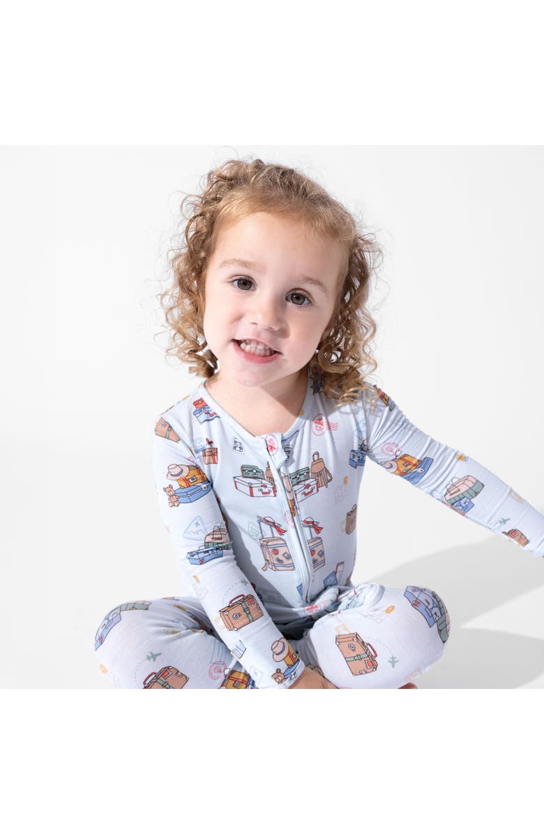 Bellabu Bear Baby Vintage Suitcases Convertible Footie, Alternate, color, Vintage Suitcases