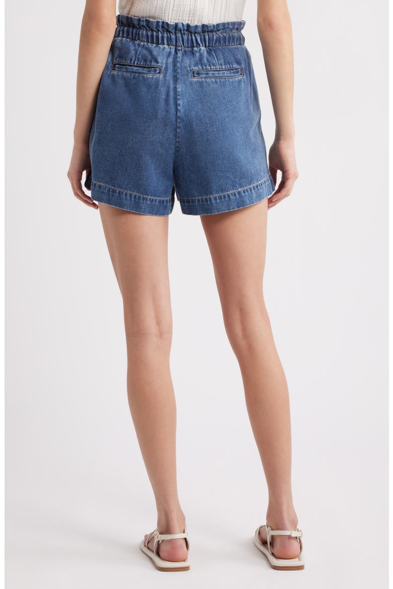 Foster Paperbag Denim Shorts, Alternate, color, CLASSIC BLUE