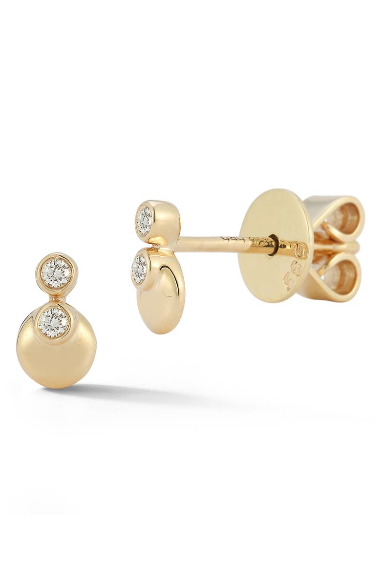 Dana Rebecca Designs Lulu Jack Diamond Stud Earrings, Main, color, Yellow Gold