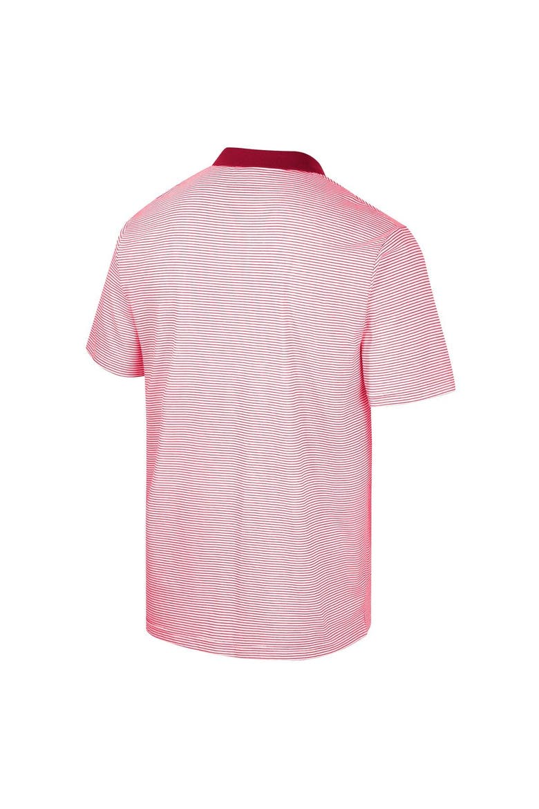 Men's Colosseum White/Crimson Washington State Cougars Print Stripe Polo, Alternate, color, White