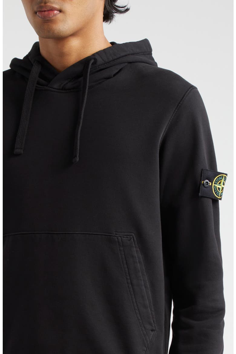 Logo Patch Cotton Hoodie, Alternate, color, BLACK