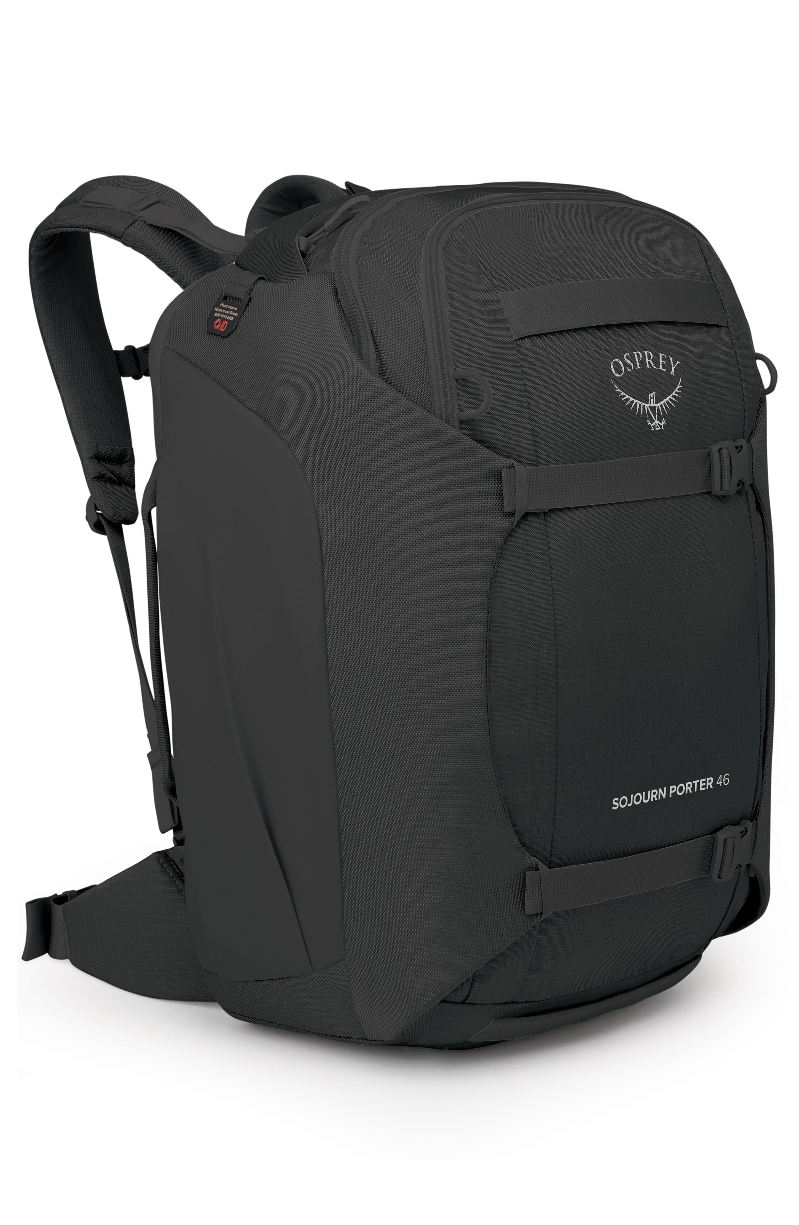 Osprey Sojourn Porter 46-Liter Recycled Nylon Travel Backpack, Alternate, color, Black