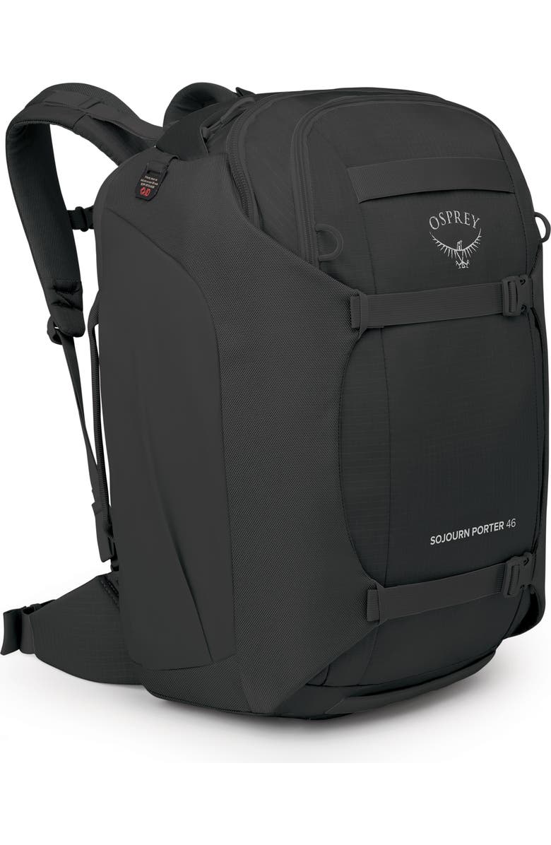 Osprey Sojourn Porter 46-Liter Recycled Nylon Travel Backpack, Alternate, color, Black