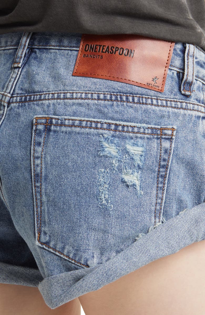 One Teaspoon Bandits Low Rise Roll Cuff Denim Shorts, Alternate, color, 