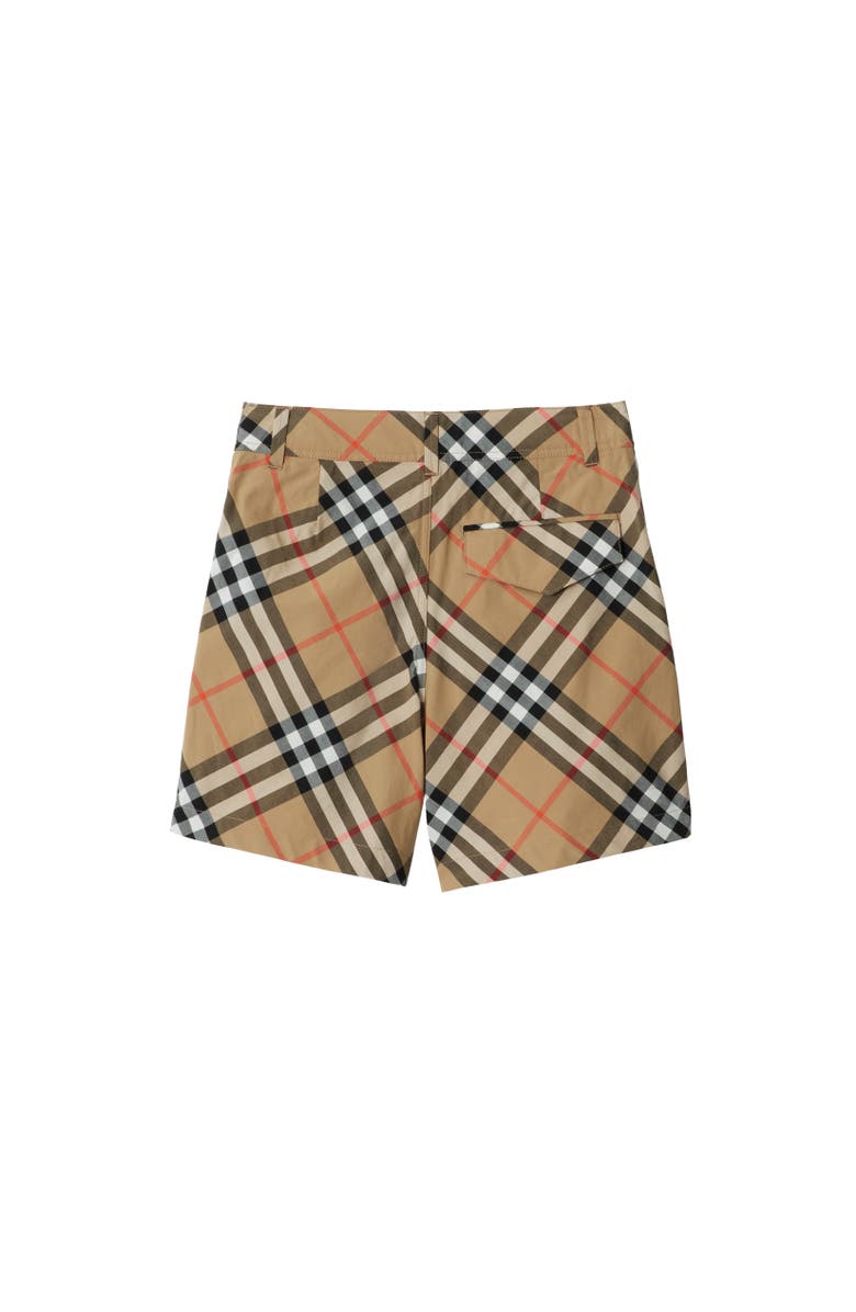Burberry Check Cotton Shorts, Alternate, color, Sand