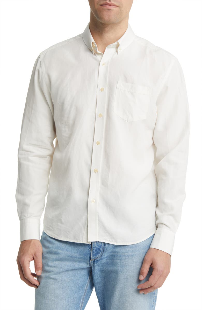 FORET Beam Ripstop Button-Down Shirt, Main, color, Cloud