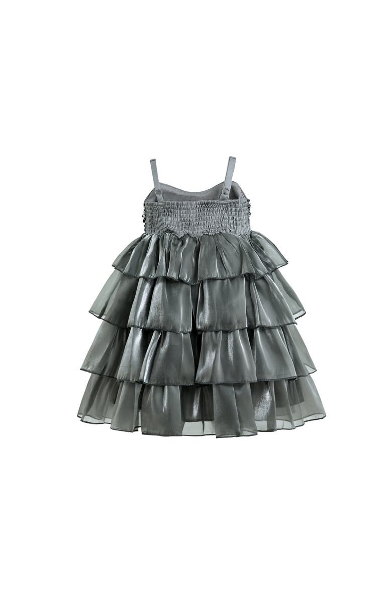 Layered Tulle Sequin Sleeveless Dress, Alternate, color, Grey
