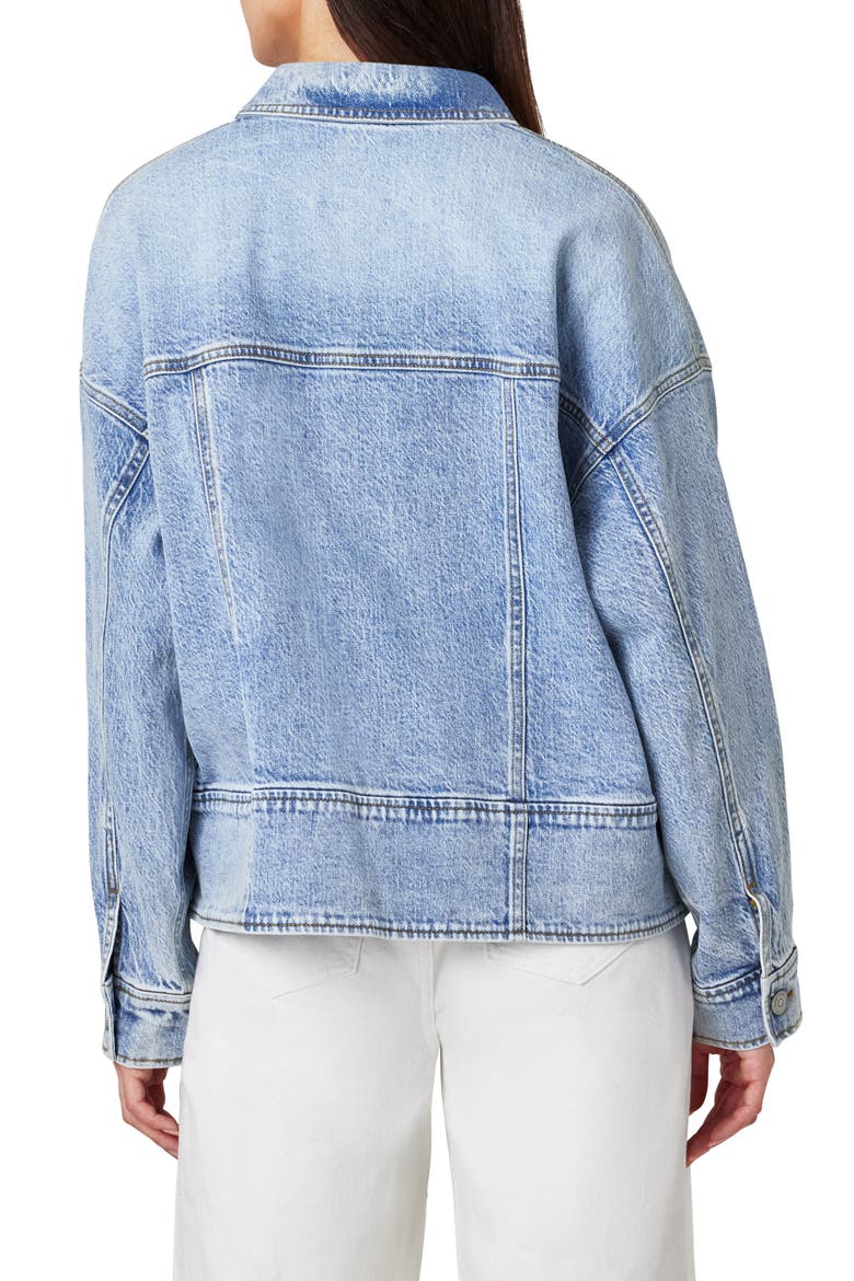 Zip Oversize Denim Trucker Jacket, Alternate, color, PACIFIC
