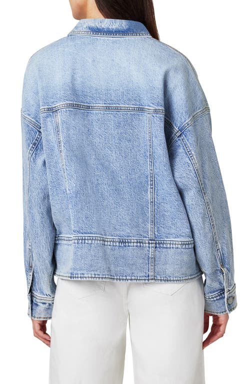 Habitual Zip Oversize Denim Trucker Jacket In Pacific