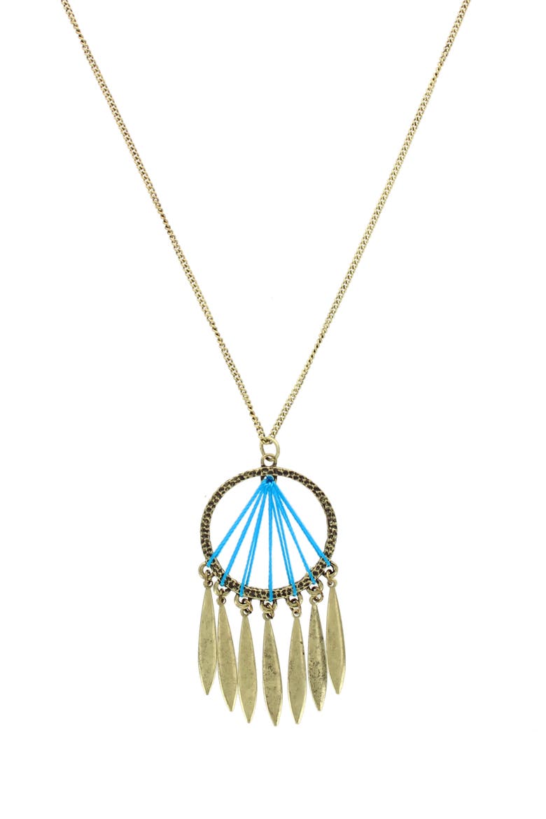 Lauryl Pendant Necklace, Main, color, BURNISHED GOLD / TURQUOISE