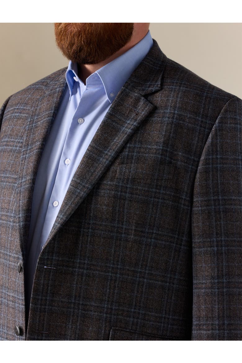 Big & Tall Washed Plaid Sport Coat, Alternate, color, GREY
