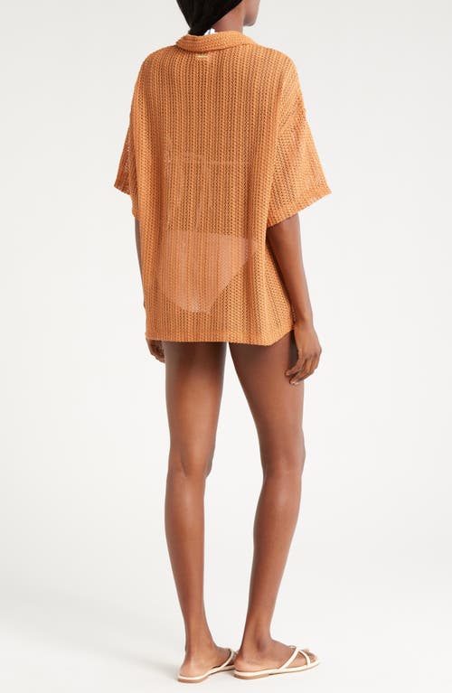 Shop Billabong Largo Sheer Open Knit Cover-up Shirt