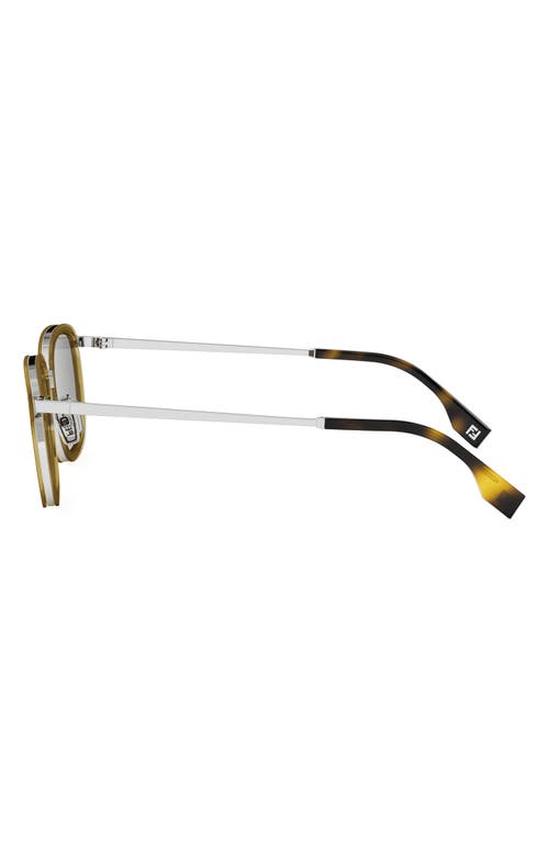 Fendi Travel 55mm Oval Sunglasses In Shiny Yellow/brown