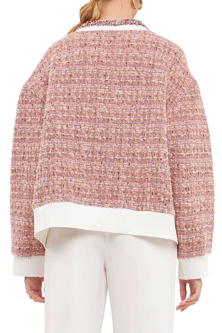 Premium Bouclé Wool Blend Cardigan, Alternate, color, PINK