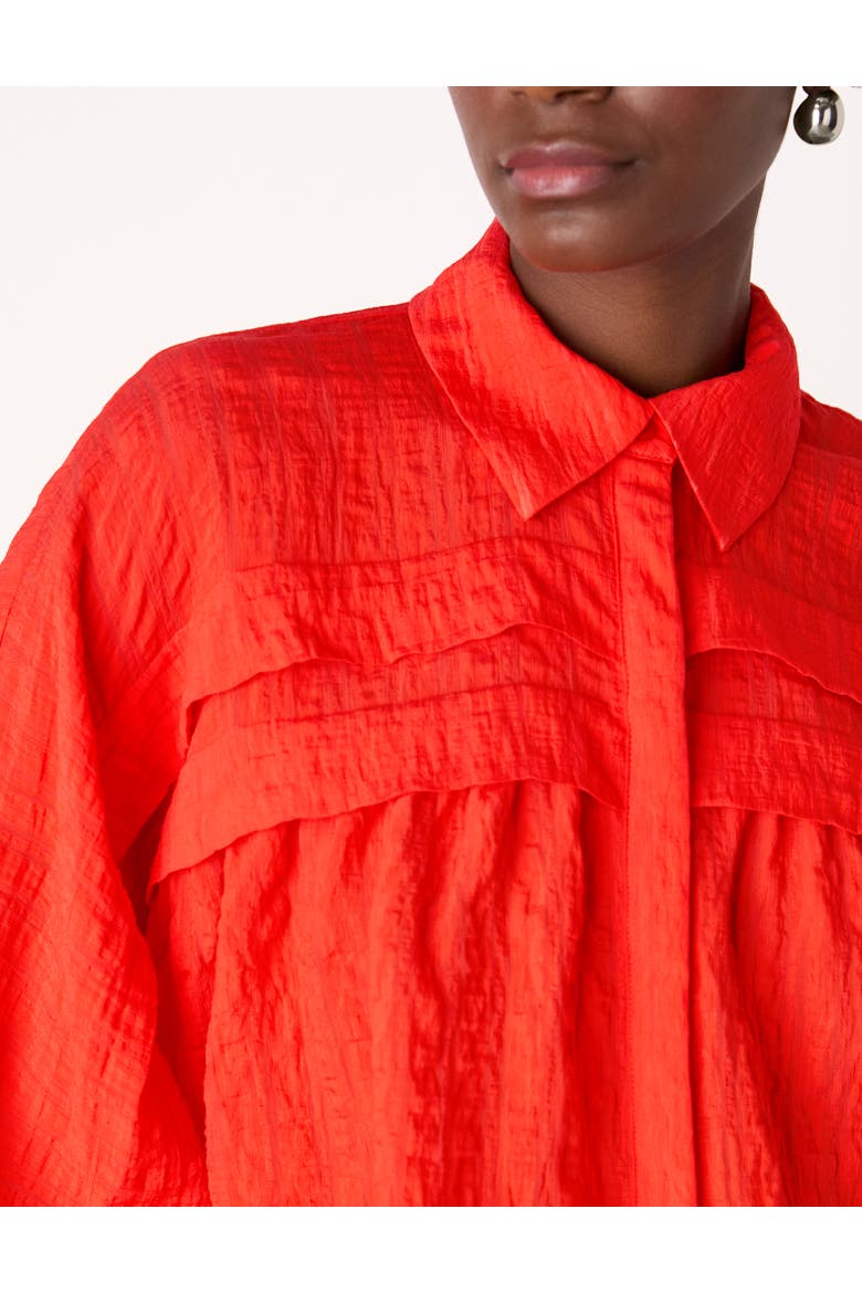 Textured Frill Detail Blouse, Alternate, color, Red