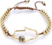 EYE CANDY LOS ANGELES Luxe Collection Hamsa Gold Beaded Bracelet
