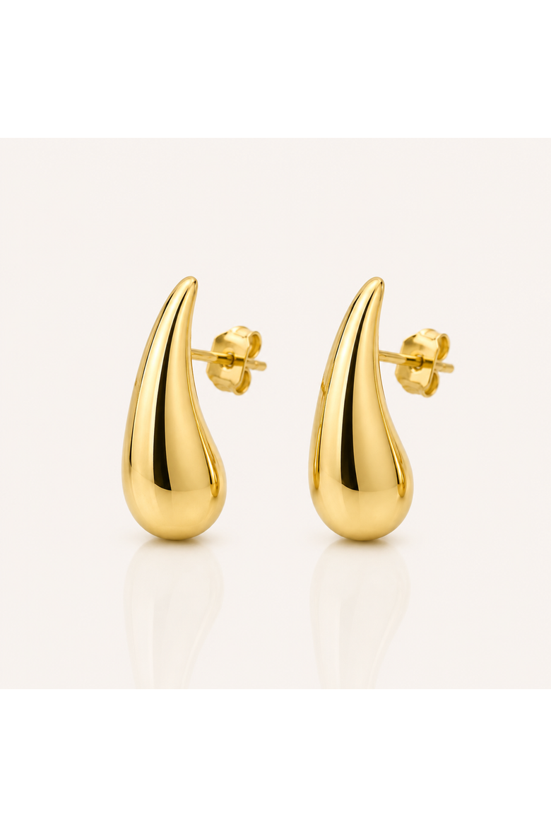 Golden Tear Drop Studs, Main, color, Gold