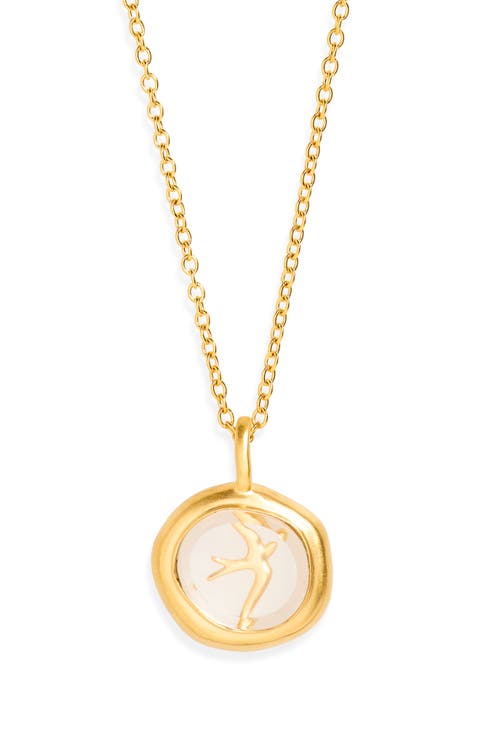 Harris Reed Taking Flight Mini Crystal Quartz Pendant Necklace