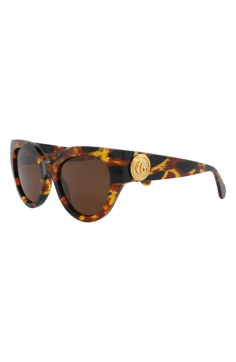 Gucci 52mm Cat Eye Sunglasses, Alternate, color, Havana Havana Brown