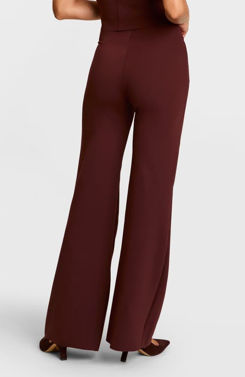 Commando Wide Leg Neoprene Leggings In Burgundy