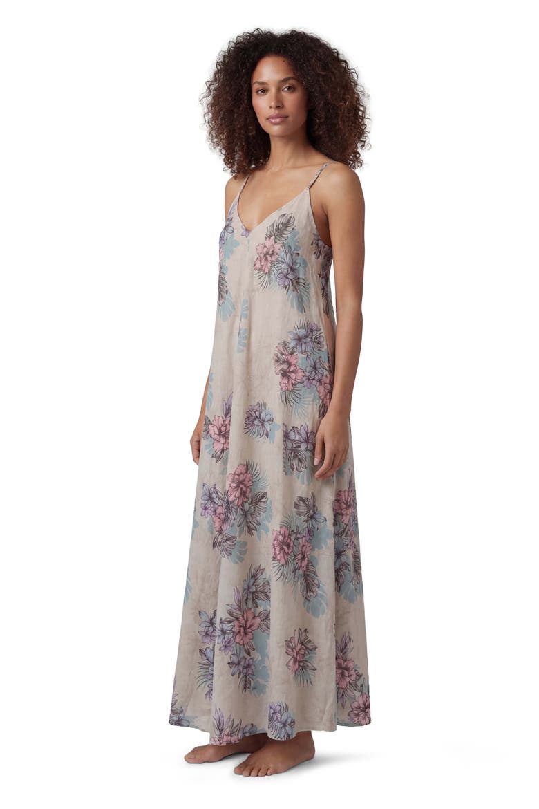 Exotic Floral Womens Linen Oversized Dress, Alternate, color, EXOTIC FLORAL NATURAL