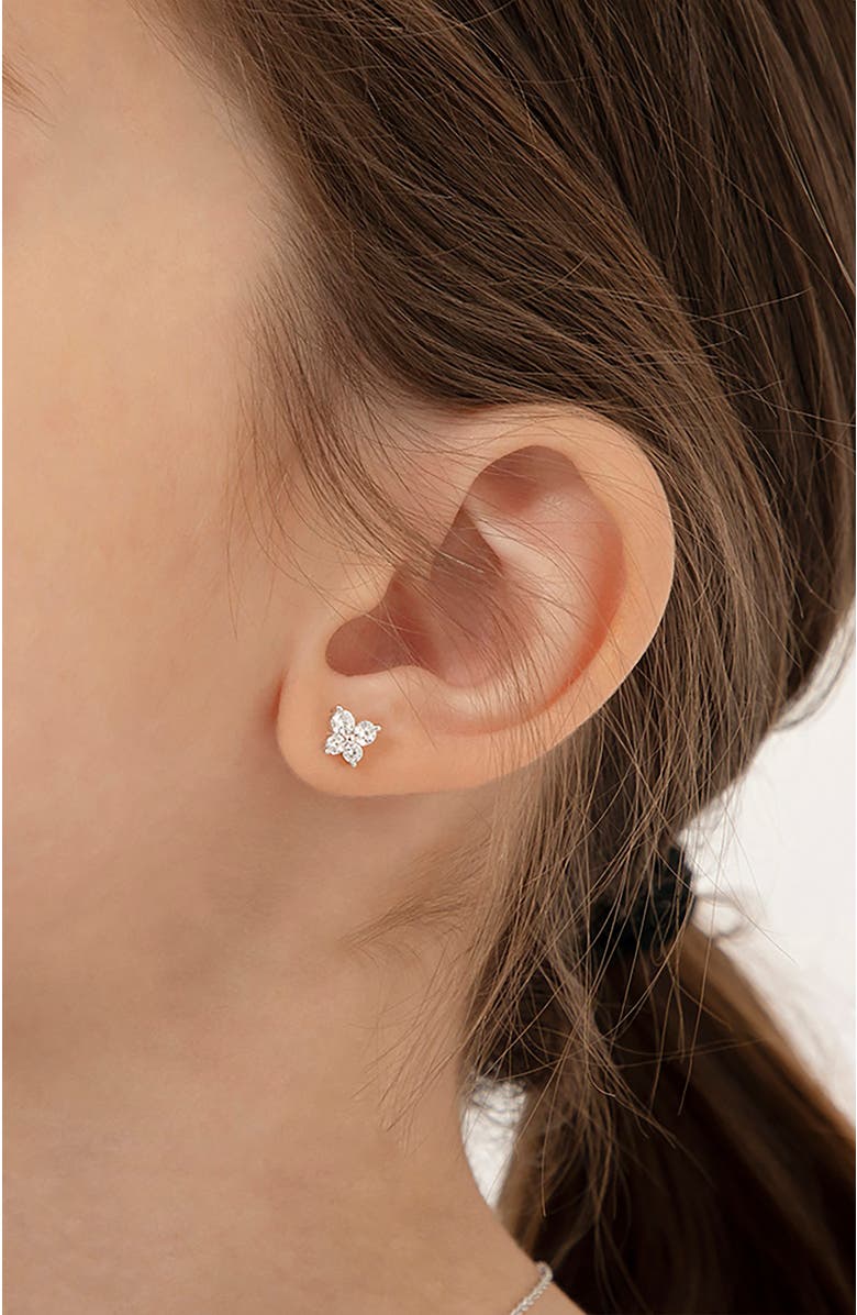 In Season Jewelry Teenie Tiny Butterfly Earrings, Alternate, color, Silver