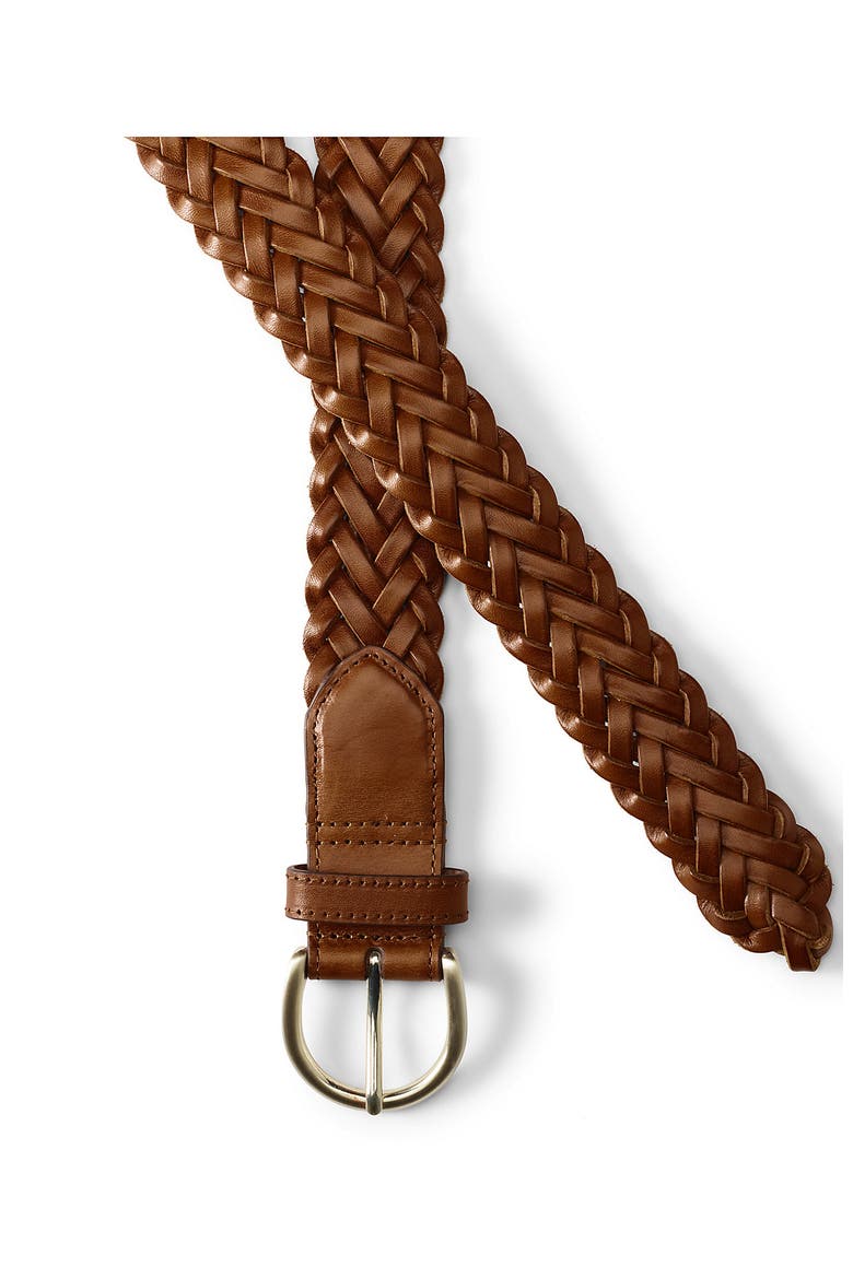 Leather Braided Belt, Alternate, color, Chestnut