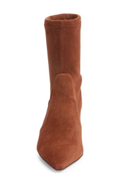 Stuart Weitzman Naomi 50 Bootie In Deep Coffee Stretch Suede