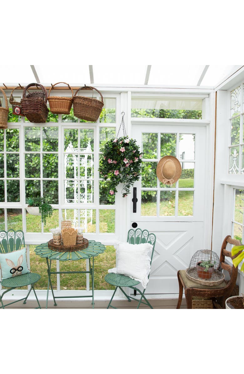 NEARLY NATURAL 34-in UV Resistant Artificial Azalea Hanging Basket, Alternate, color, Green/Pink