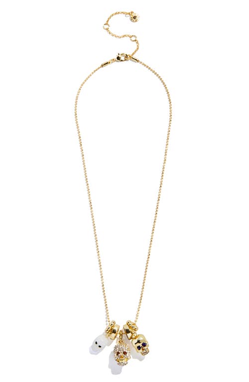 Baublebar Sparkling Skull Charm Necklace In Gold