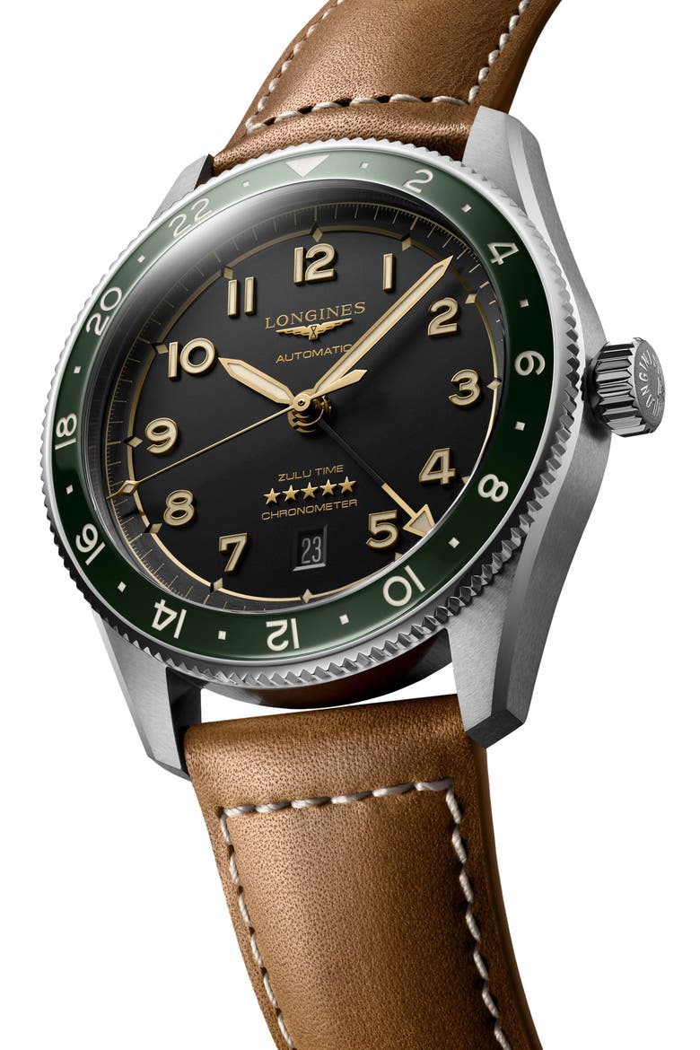Master Automatic Leather Strap Watch, 40mm, Alternate, color, ANTHRACITE