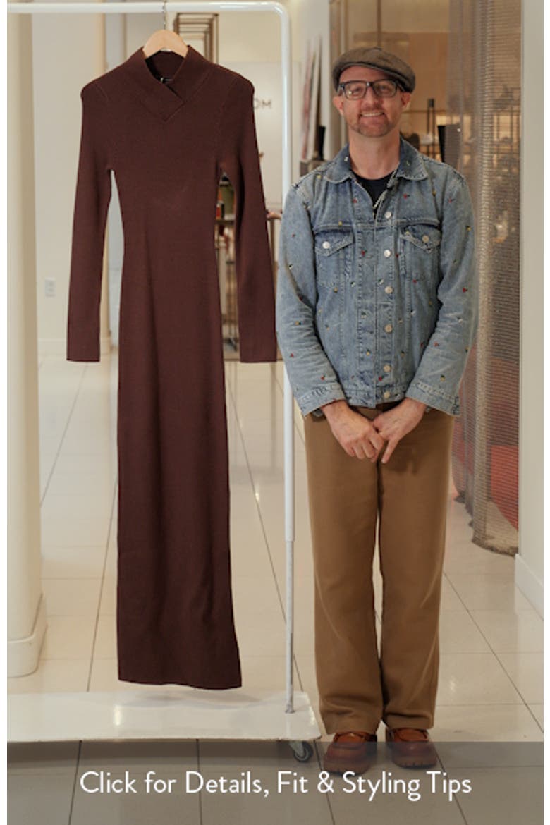 Rib Long Sleeve Body-Con Sweater Dress video