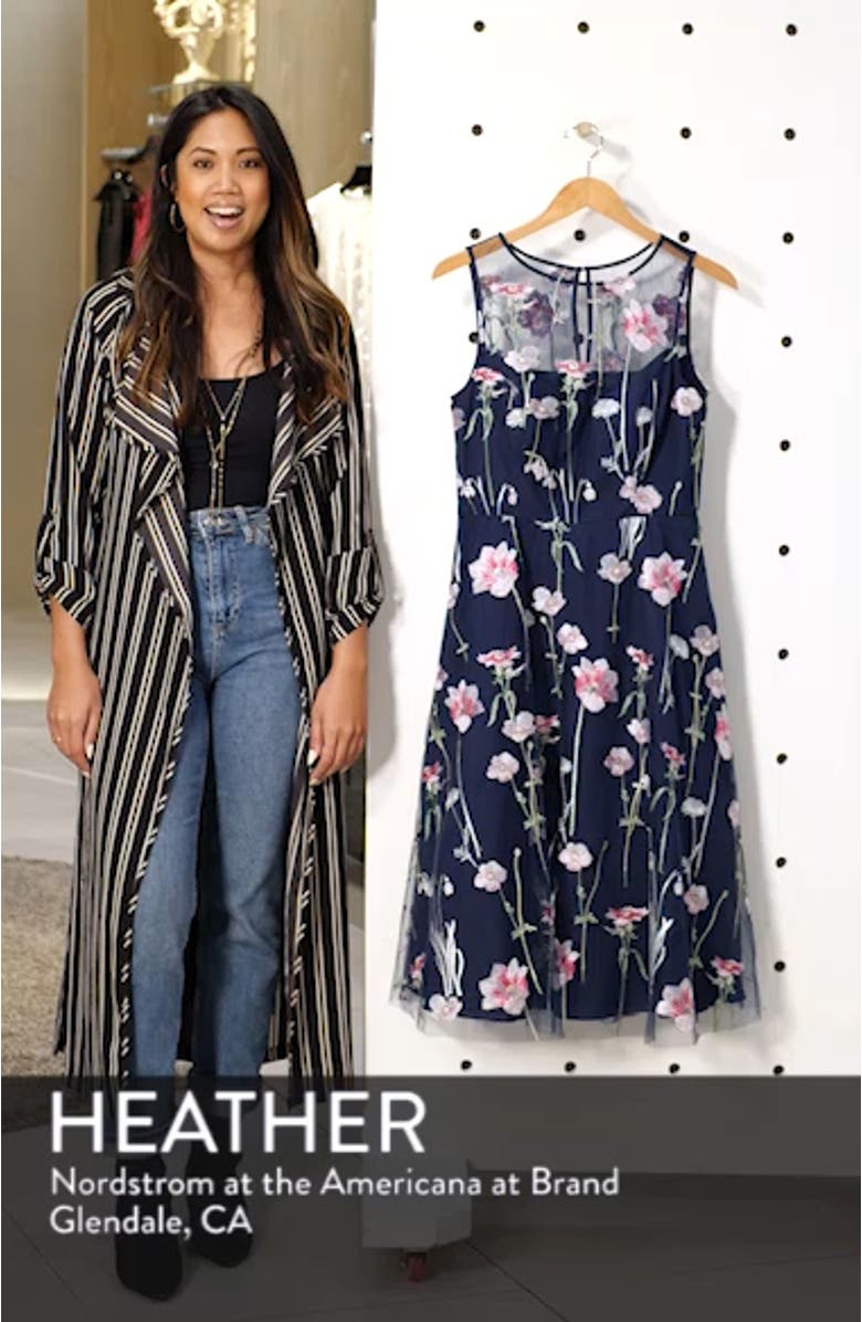 Embroidered Floral Sleeveless Dress, sales video thumbnail