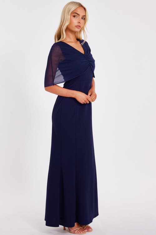 Quiz Scuba Crepe Maxi Dress With Mesh Cape