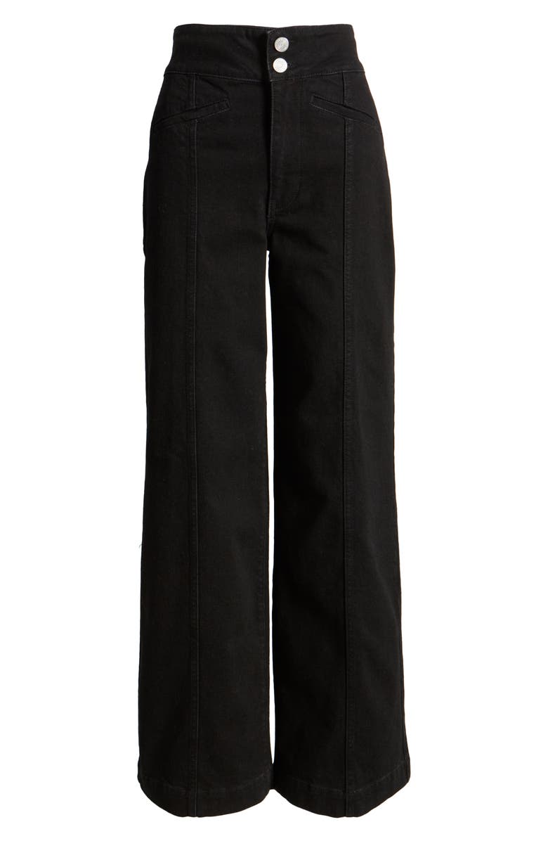 FRAME Tailored High Waist Wide Leg Jeans Film Noir), Alternate, color, 