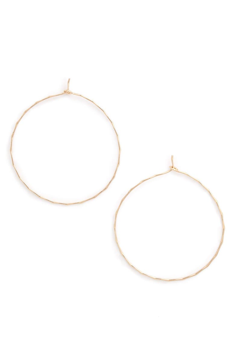 BP. Dainty Hammered Hoop Earrings, Main, color, 