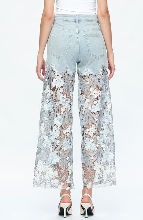 Bayeas High Waist Crystal Embellished Lace Leg Jeans