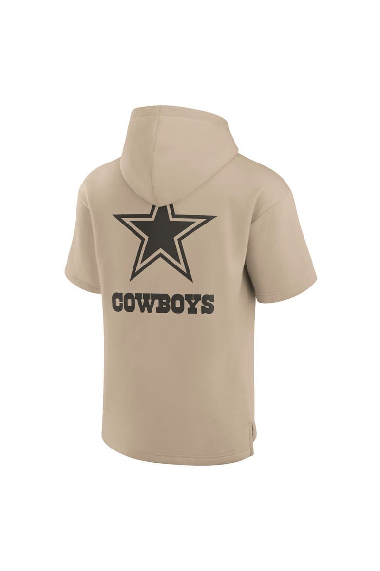 Unisex Fanatics Signature Khaki Dallas Cowboys Elements Super Soft Fleece Short Sleeve Pullover Hoodie, Alternate, color, Khaki