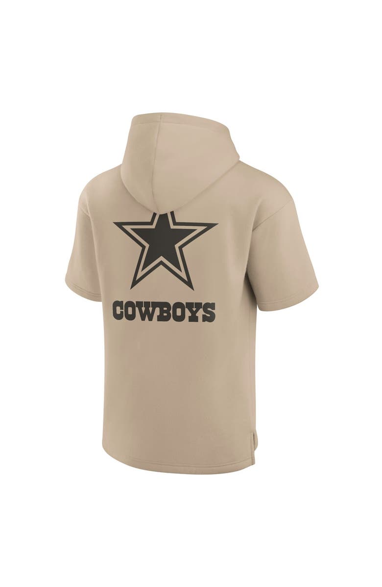 Fanatics Signature Unisex Fanatics Signature Khaki Dallas Cowboys Elements Super Soft Fleece Short Sleeve Pullover Hoodie, Alternate, color, Khaki