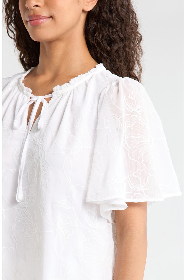 Tie Neck Top, Alternate, color, ULTRA WHITE