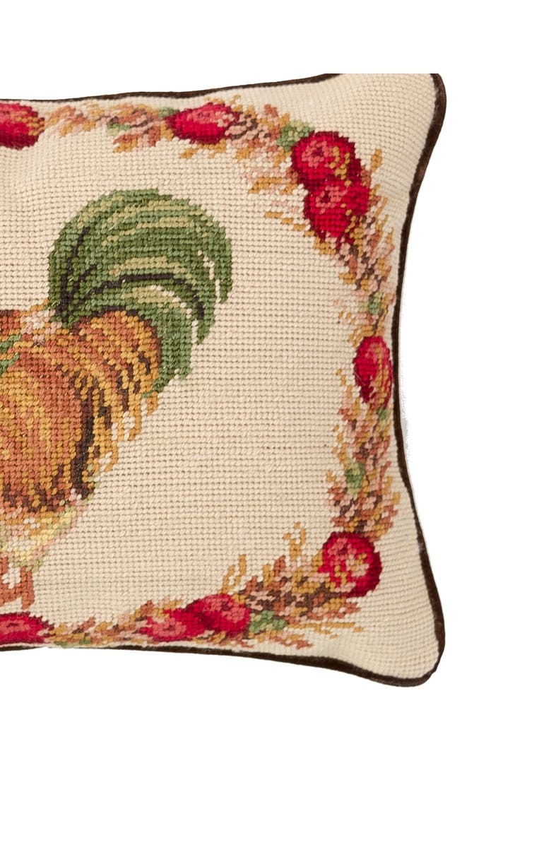 C&F Home Harvest Rooster Needlepoint Accent Pillow, Alternate, color, Red