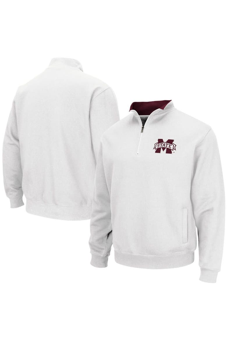 Men's Colosseum White Mississippi State Bulldogs Tortugas Logo Quarter-Zip Jacket, Main, color, White