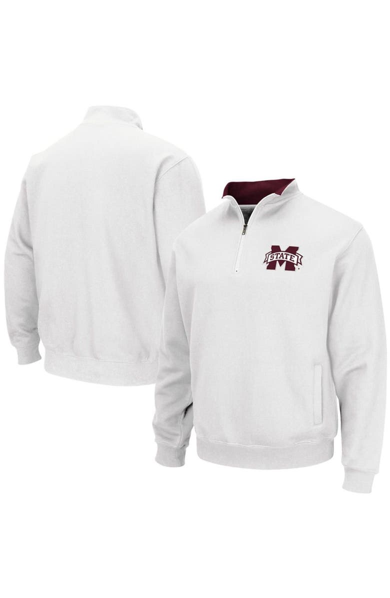 COLOSSEUM Men's Colosseum White Mississippi State Bulldogs Tortugas Logo Quarter-Zip Jacket, Main, color, White