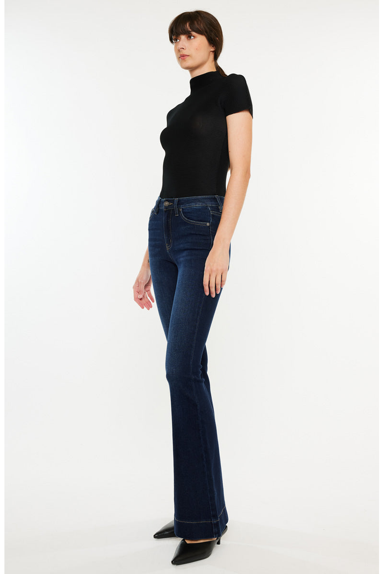 Roxanne High Rise Flare Jeans, Alternate, color, Dark Wash
