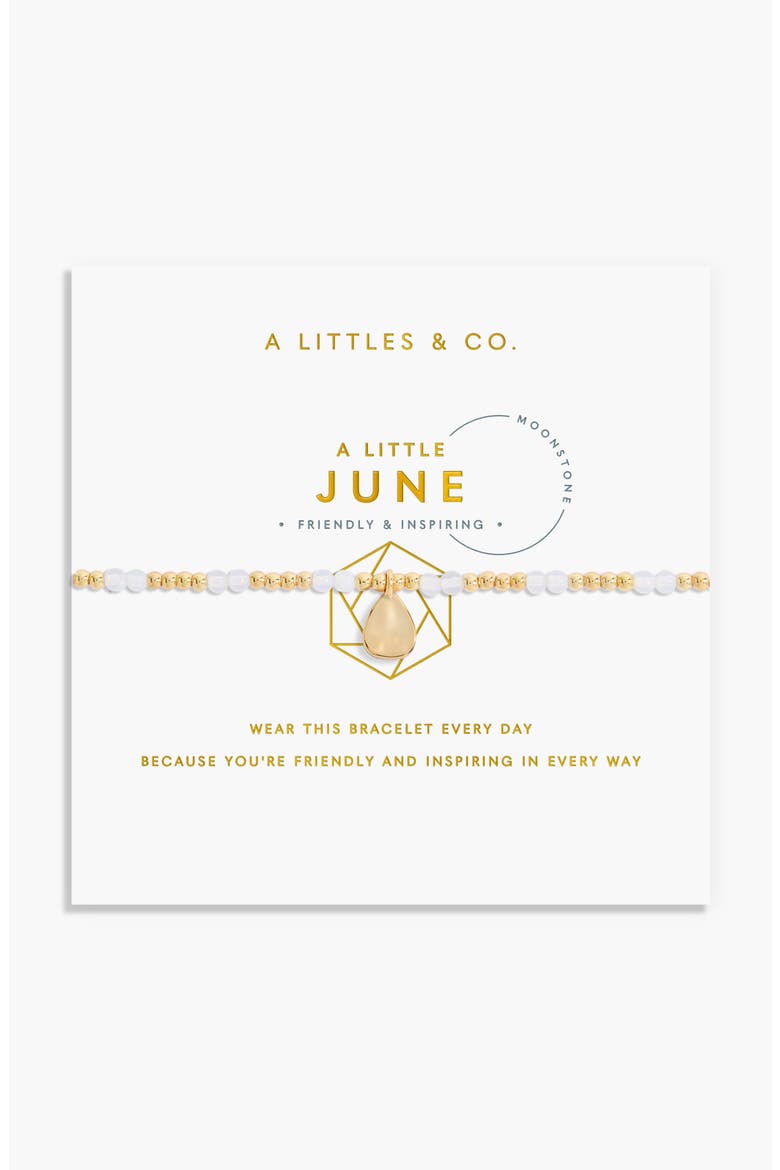 Birthstone A Little Bracelet in Gold-Tone Plating, Main, color, June