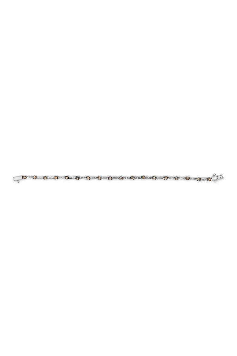 14k White Gold 2 1/4 Cttw Champagne Diamond Bar Link 7" Bracelet, Alternate, color, White